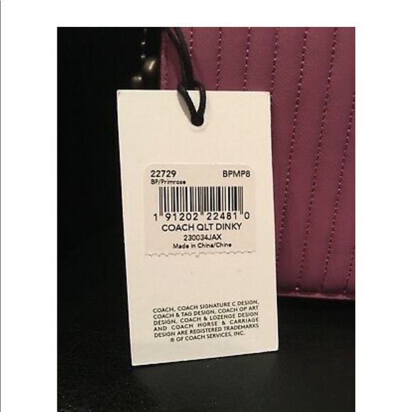 Coach Quilted Dinky Crossbody Leather NWT Primrose - Picture 2 of 5